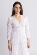 Cotton Slub Maxi Dress - White