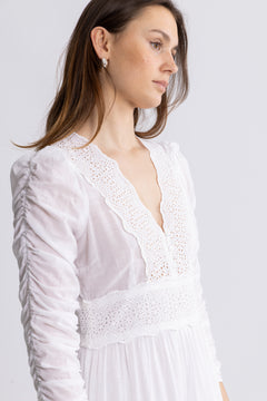 Cotton Slub Maxi Dress - White