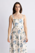 Vera Midi Dress - Cecile Floral - Pale Blue