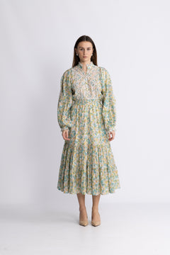 Cotton Slub Midi Dress - Anemone Fields