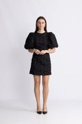 Jacquard Mini Dress - Black
