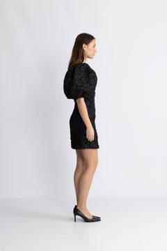 Jacquard Mini Dress - Black