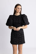 Jacquard Mini Dress - Black