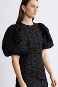 Jacquard Mini Dress - Black
