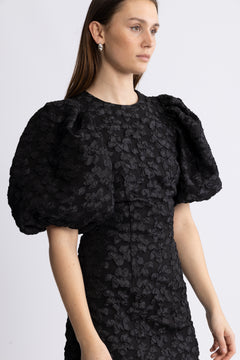 Jacquard Mini Dress - Black