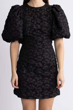 Jacquard Mini Dress - Black