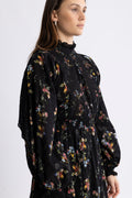 Cotton Slub Midi Dress - Midnight Petal