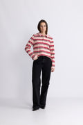 Ally Blouse - Pink Bordeaux Stripe