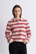 Ally Blouse - Pink Bordeaux Stripe