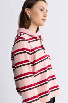 Ally Blouse - Pink Bordeaux Stripe
