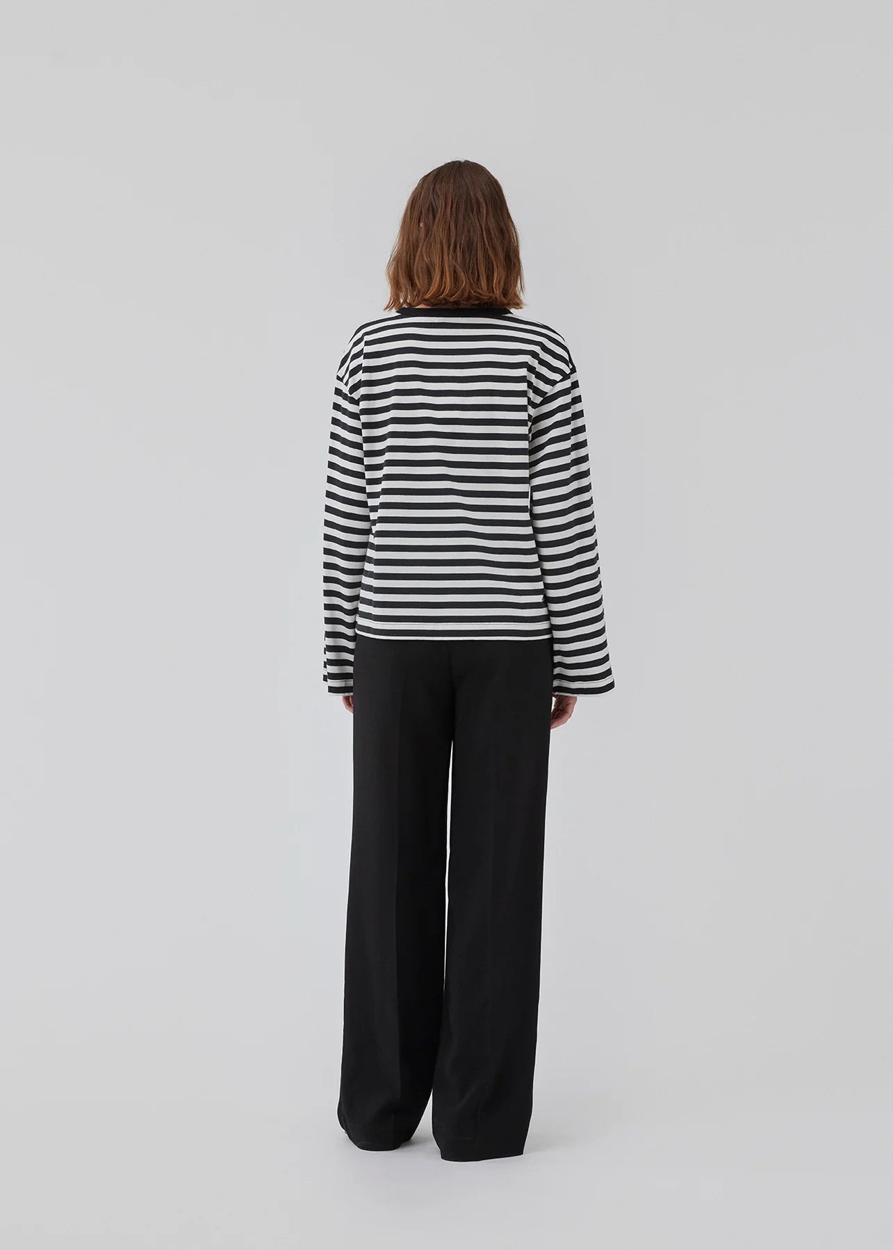 Hellen Ls Stripe T-Shirt - Black White Stripe