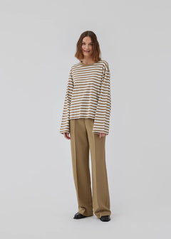 Hellen Ls Stripe T-Shirt - Dune White Stripe