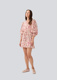 Melia Print Ls Dress - Pink Blossom