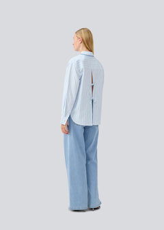 Mille Stripe Shirt - Light Blue And Navy Stripe