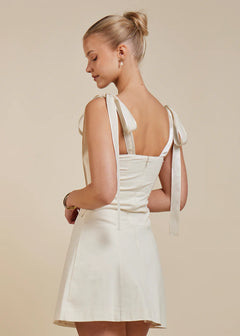 Ella Fitted Mini Dress - Ivory
