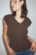 N-Leatrice Knit Vest - Dark Brown