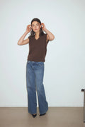 N-Leatrice Knit Vest - Dark Brown