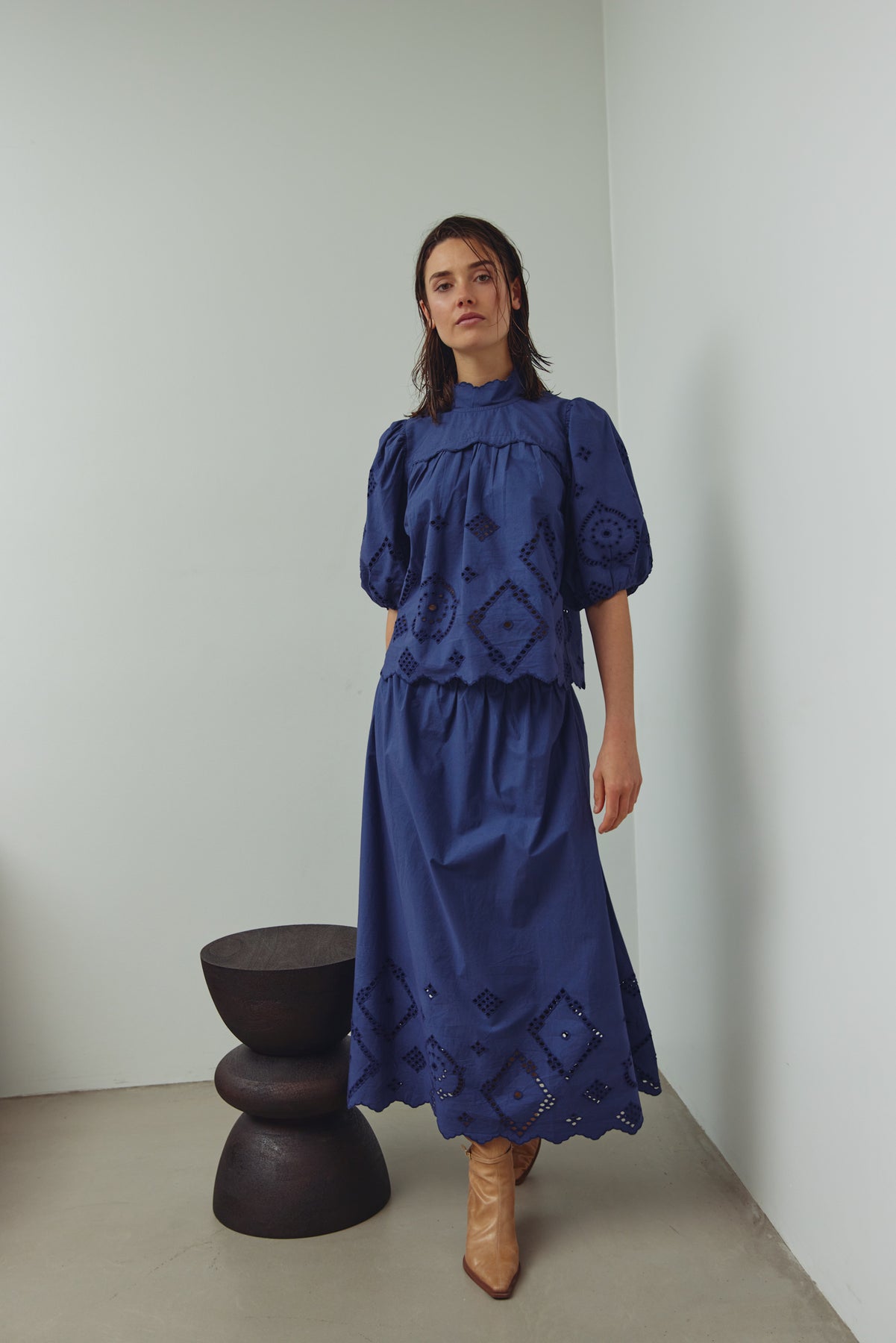 N-Marisol Skirt - Dusty Blue