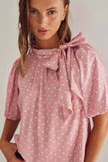 Kesha Blouse - Carmine Blush Print