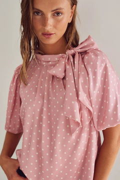 Kesha Blouse - Carmine Blush Print