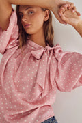 Kesha Blouse - Carmine Blush Print