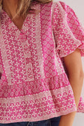 Lorraine Blouse - Pink Sugar Combo