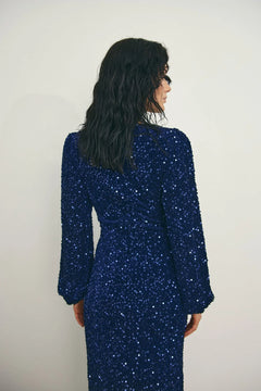 Teagan Lg Dress - Navy Blue