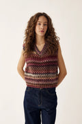 Gio Knit Vest - Rust Mix
