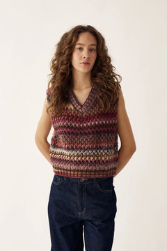 Gio Knit Vest - Rust Mix