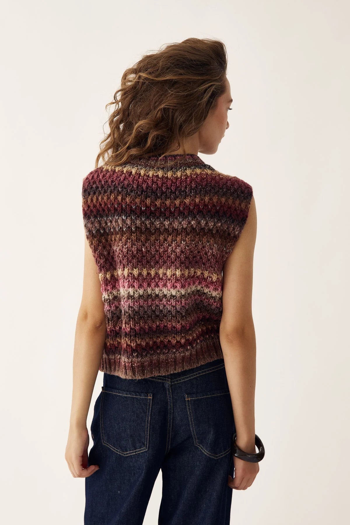 Gio Knit Vest - Rust Mix