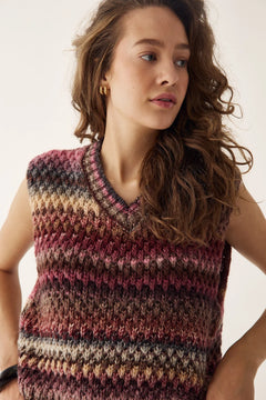 Gio Knit Vest - Rust Mix