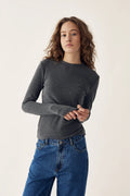 Lidie Ls Top - Dark Grey Melange