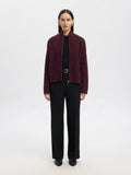 Sia Ras Ls Knit Zipper Cardigan - Fig Melange