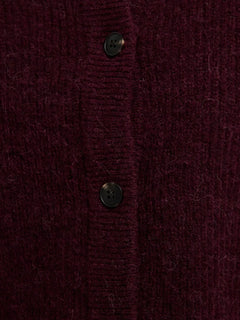 Lulu Ls Knit Short Cardigan - Fig Melange