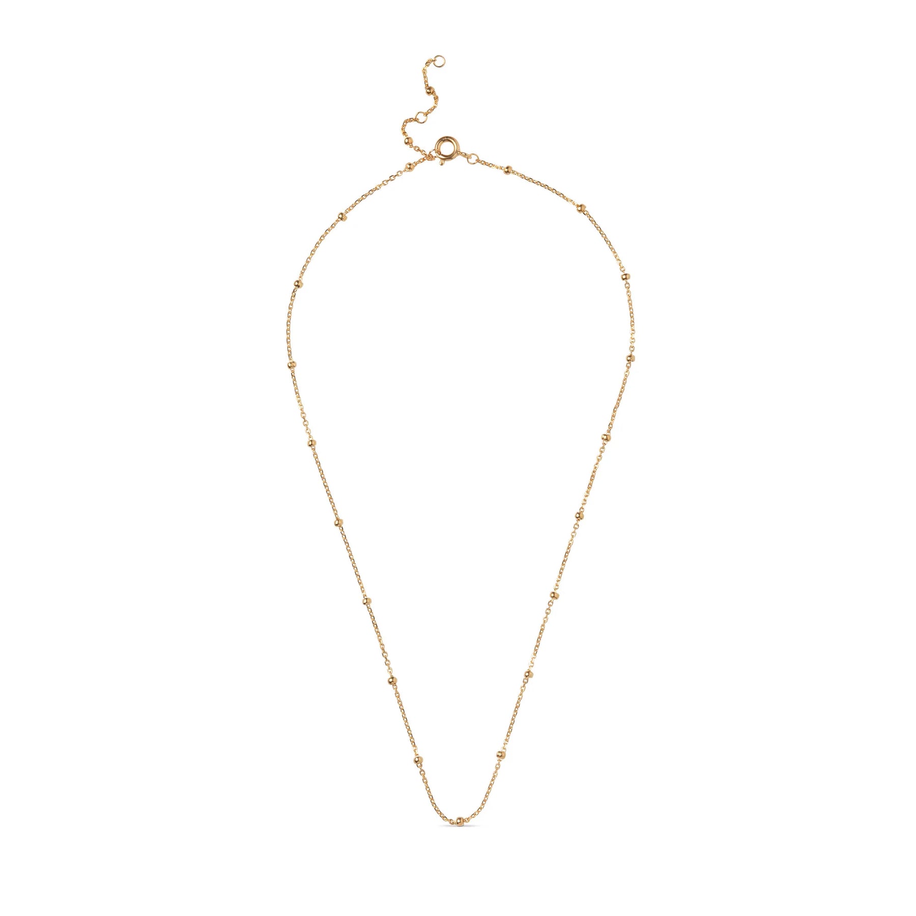 Beaded Chain Necklace - Gold