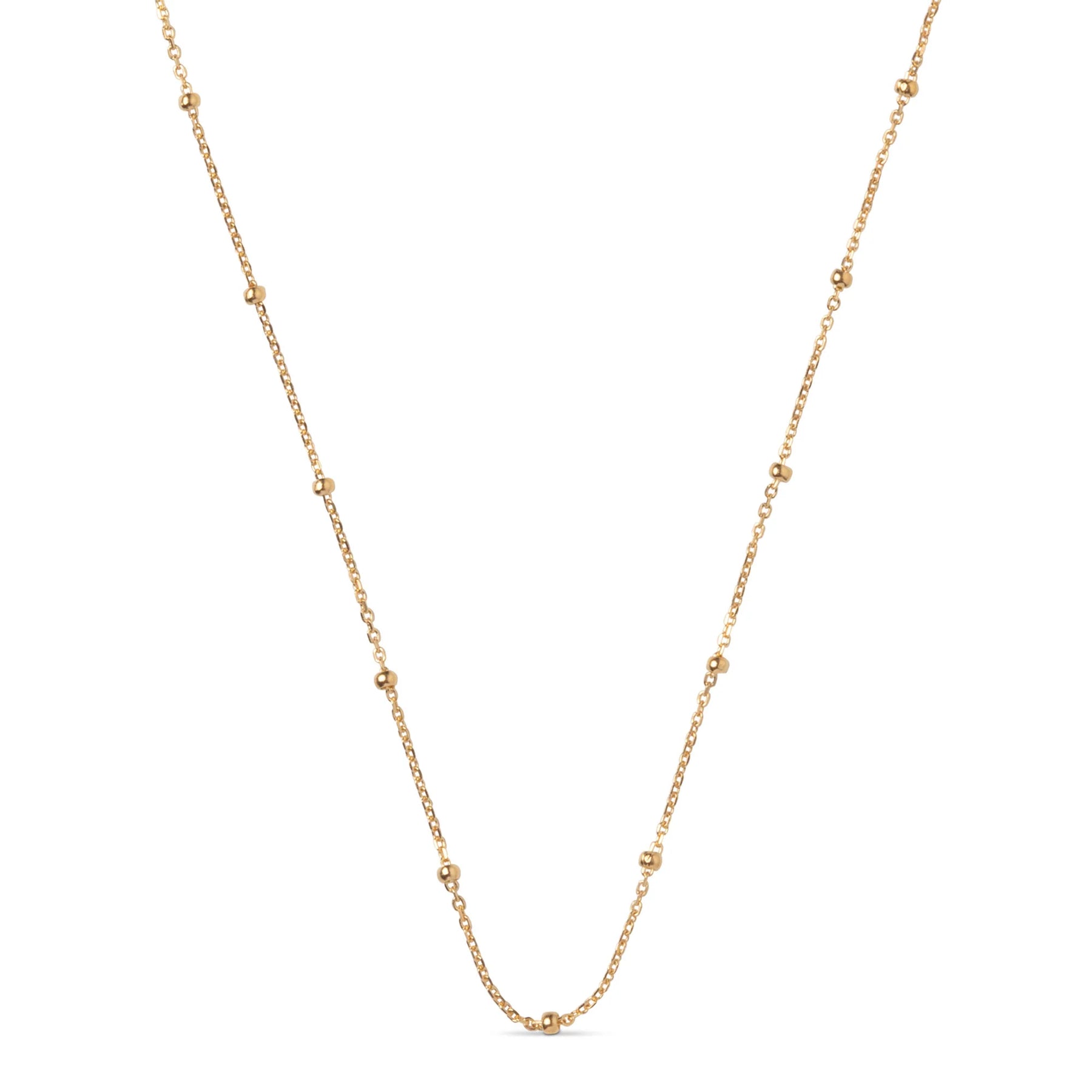 Beaded Chain Necklace - Gold