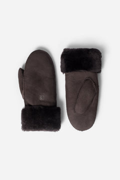 Nia Mittens - Dark Brown Suede