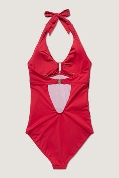 Niovi Solid Swimsuit - Lipstick Red