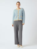 Yaslivia Ls Short Knit Cardigan S. - Birch Clear Sky