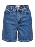 Krista Hw Mid Blue Denim Shorts - Medium Blue Denim