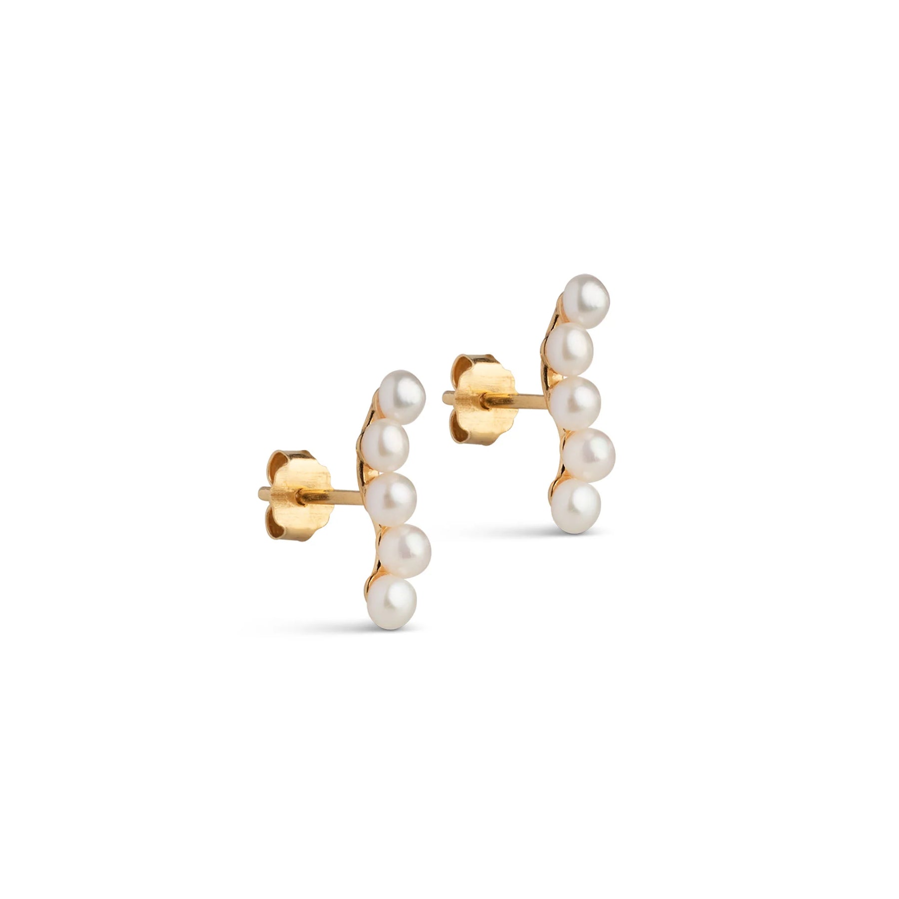 Evie Studs Pearls - Gold