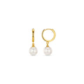 Pearl Drop Huggie Hoops - Pearl