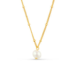 Pearl Drop Ditsy Necklace - Pearl