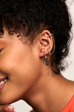Turquoise Ear Party With Chain Link Cuff - Turquoise