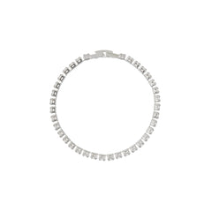 Crystal Cup Chain Tennis Bracelet  - Silver