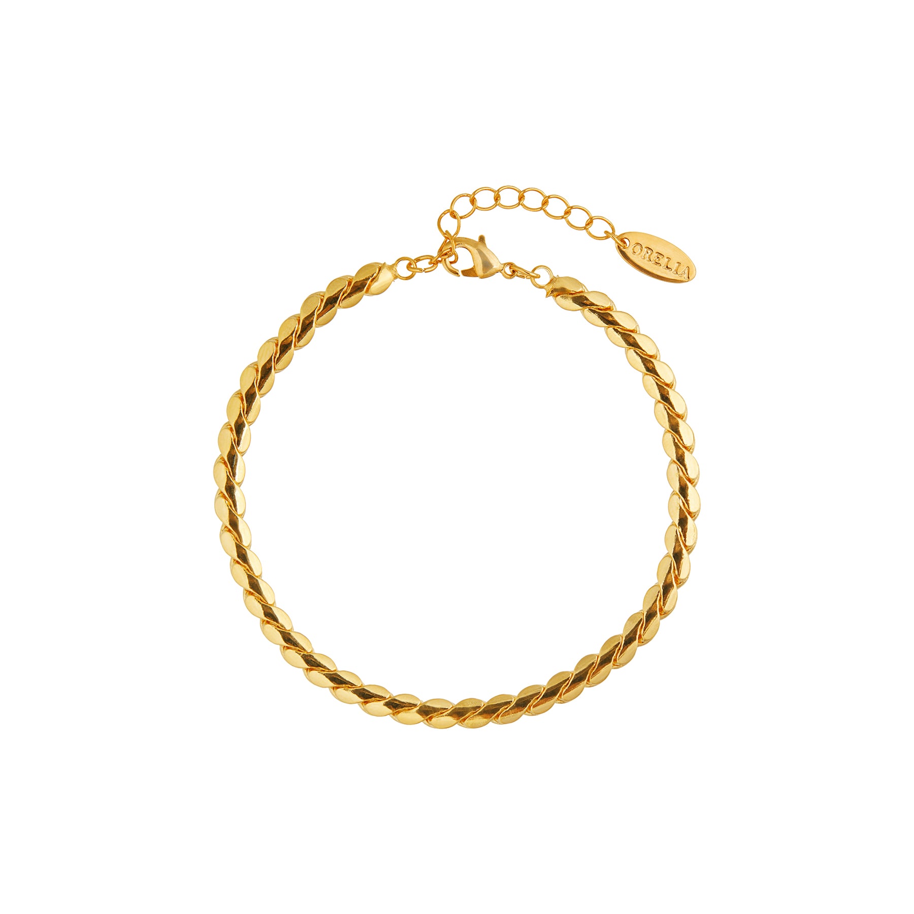 Flat Twist Chain Bracelet - Pale Gold