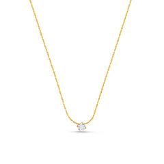 Fine Stationed Crystal Collar Necklace - Pale Gold