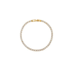 Crystal Tennis Bracelet - Pale Gold