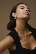 Polished Cross & Micro Hoop 6 Pack - Gold