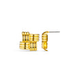 Statement Woven Square Stud Earrings - Gold